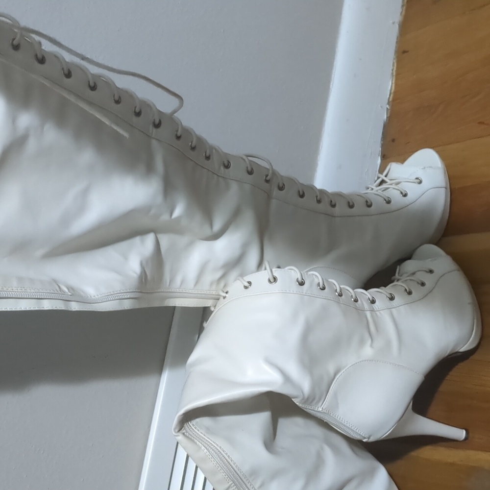 Sexy over the knee lace up high heel boots